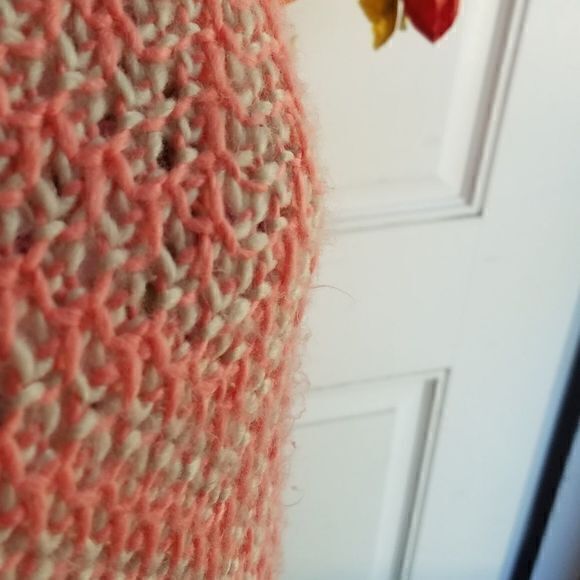 3 for $18 Aeropostale Salmon and Tan High Low Long Sweater M - Picture 5 of 5